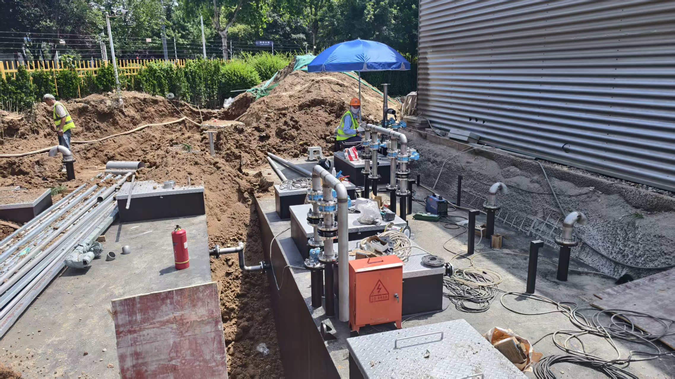 污水站重建施工现场全景记录