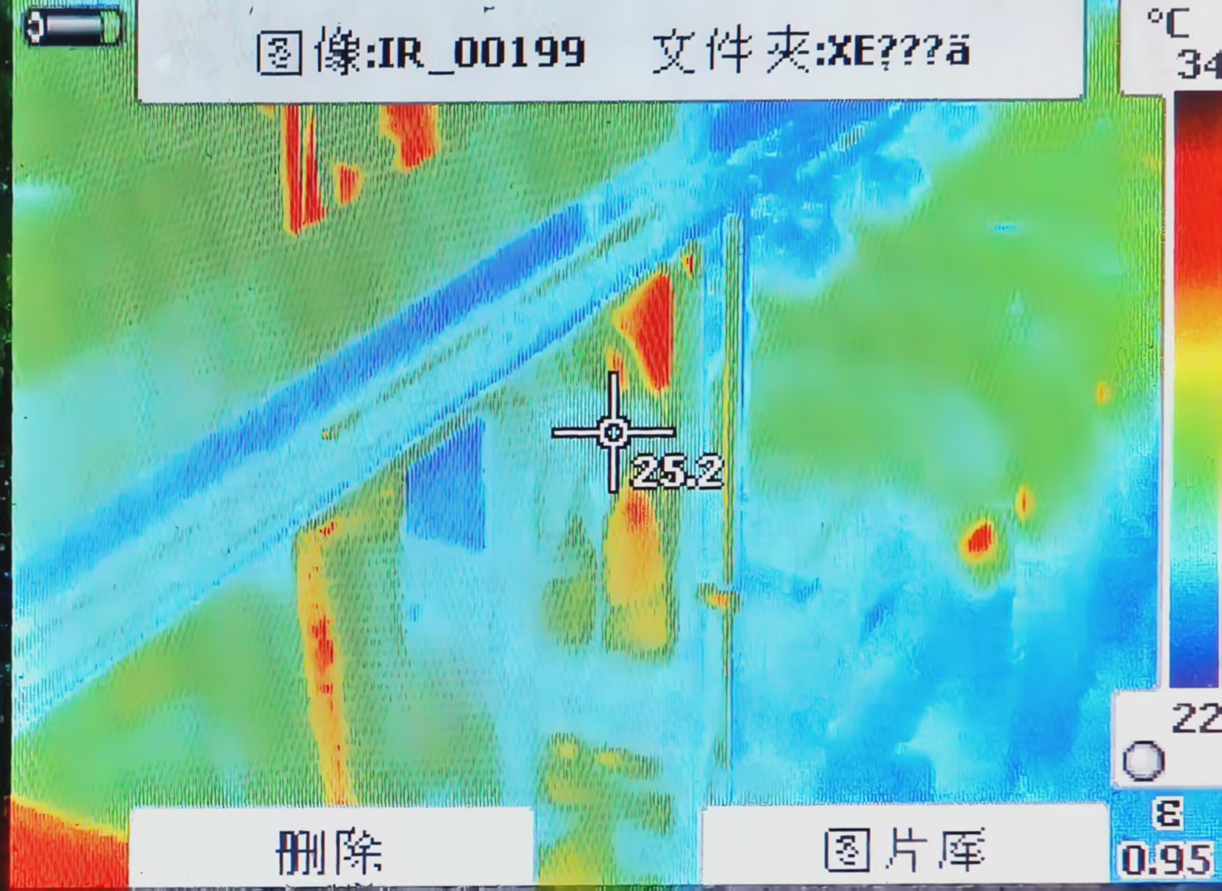 SMT产线调查中记录到25.2摄氏度的红外热像样例